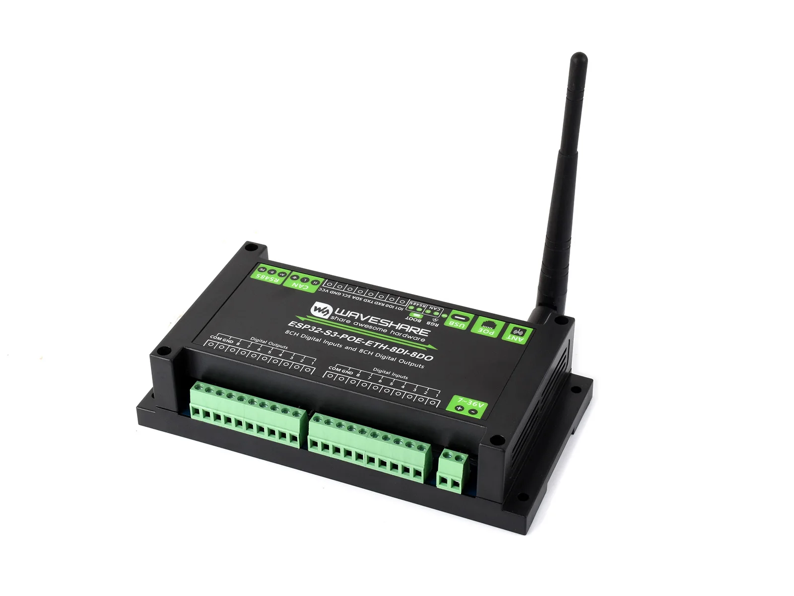 Scheda di controllo industriale ESP32-S3 con ingresso e uscita digitali a 8 canali, processore dual-core Xtensa LX7 a 32 bit integrato, fino a 2