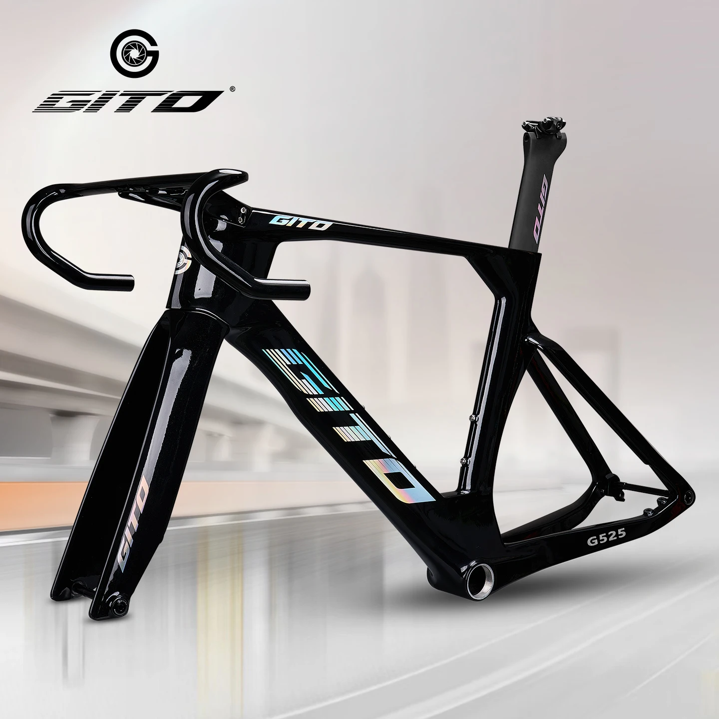 GITO Carbon Fiber Road Bike Frame Racing for Cycling Racing Bicycles Lightweight Equipment Toray T800 Flat Mount Disc Brake - view 3