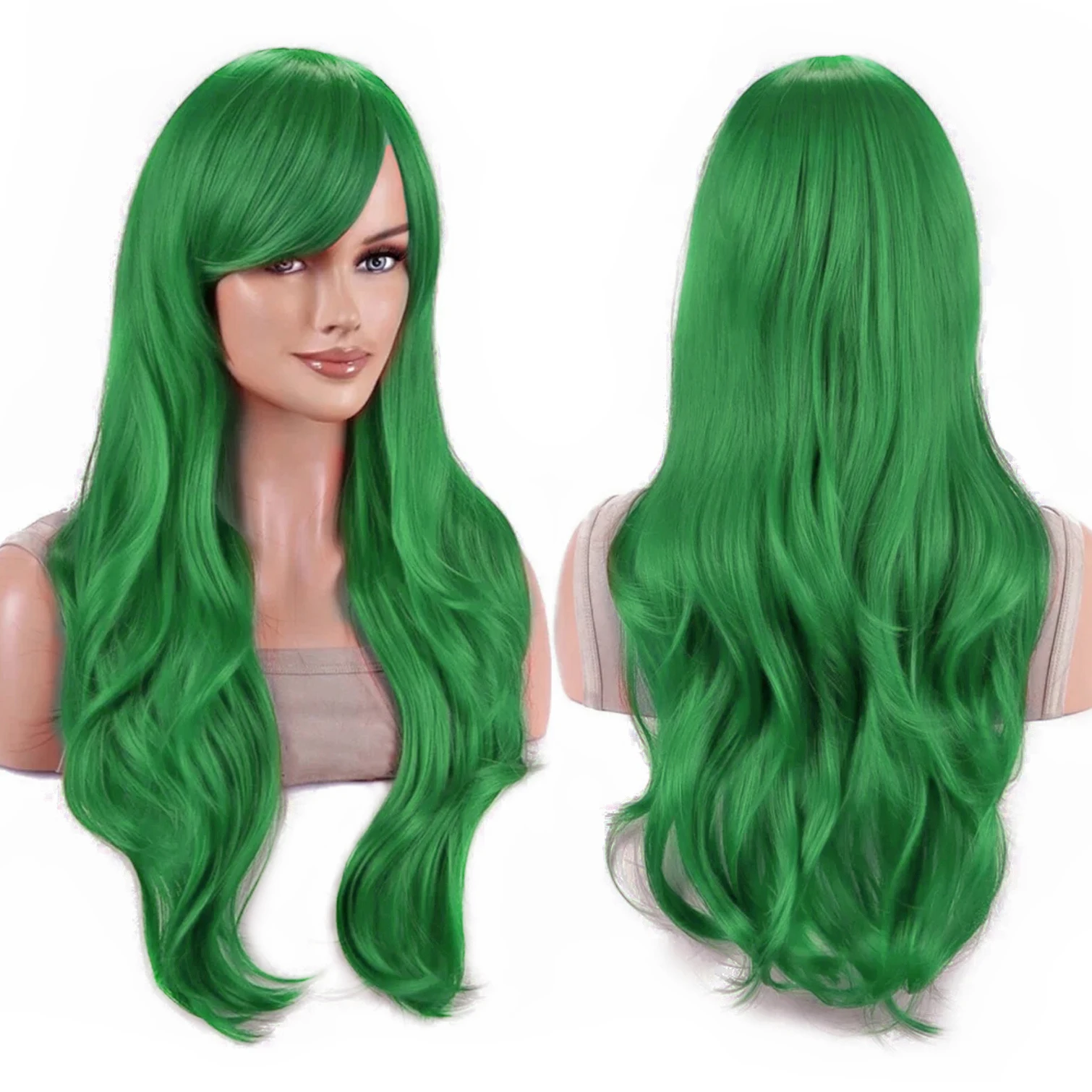 70cm Long Colorful Synthetic Hair Water Wavy Cosplay Wigs with Bangs Costume Wig for Women image 5
