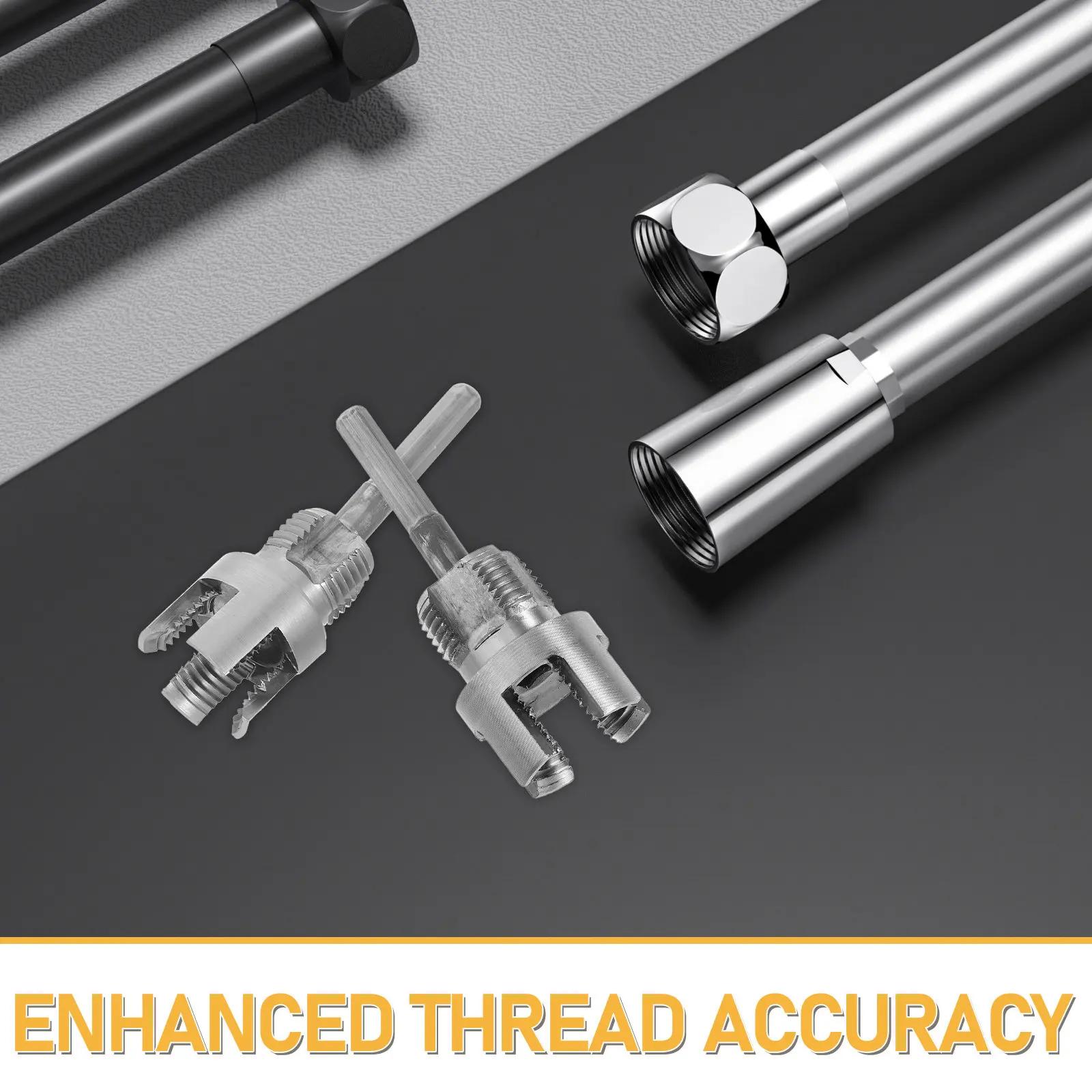 2Pcs Internal External Pipe Threading Tool Set Portable PVC Pipe Threader Kit for Plumbing Repair Electric Drill Compatible