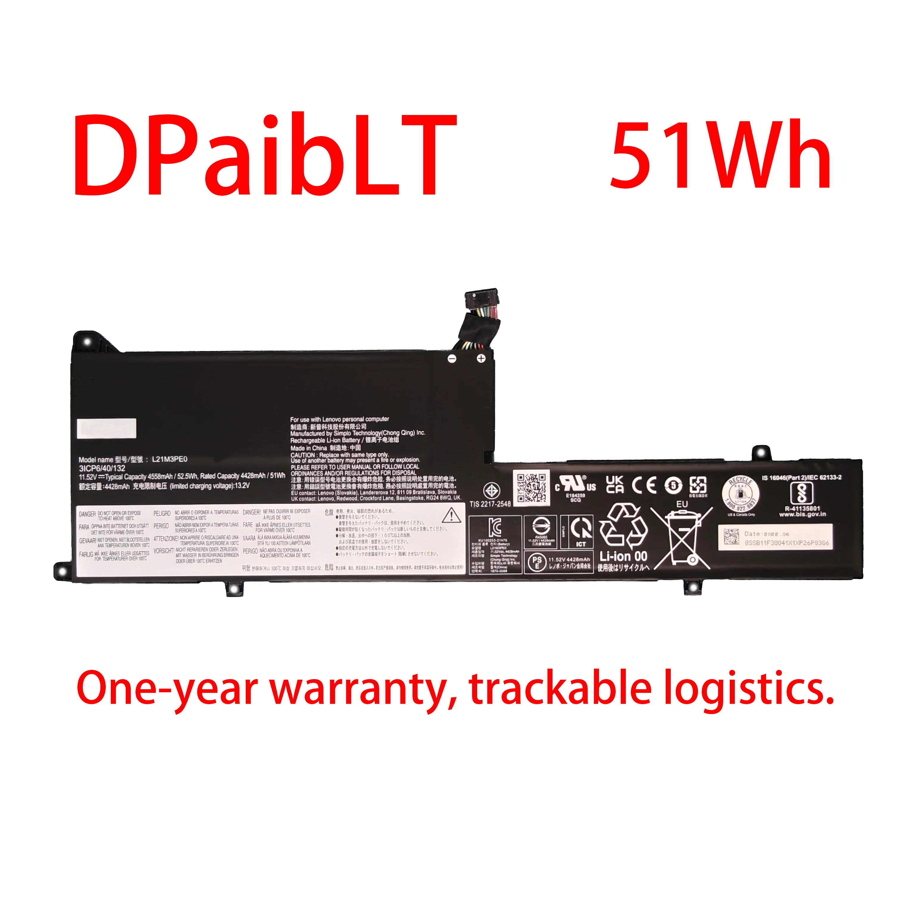 

DPaibLT NEW 11.52V 52WH L21M3PE0 L21M3PE1 L21B3PE0 LAPTOP BATTERY For Lenovo IdeaPad Flex 5 14IAU7 14ALC7 Flex 7 14IRU8 Series