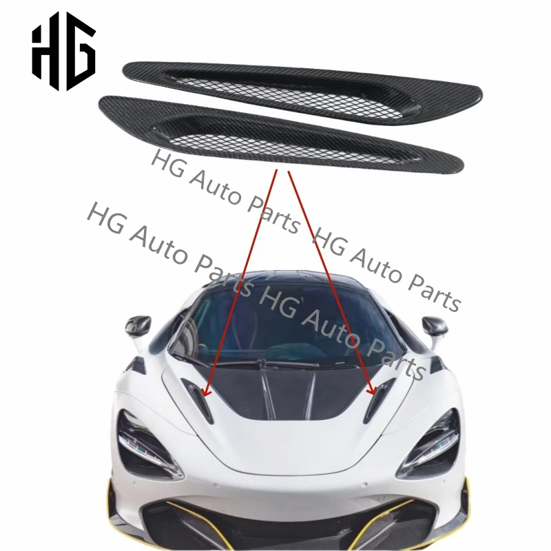 

Real Carbon Fiber Car Hood Tuyere Cover For Mclaren 720S Coupe Front Engine Hood Scoop Air Intake Vents