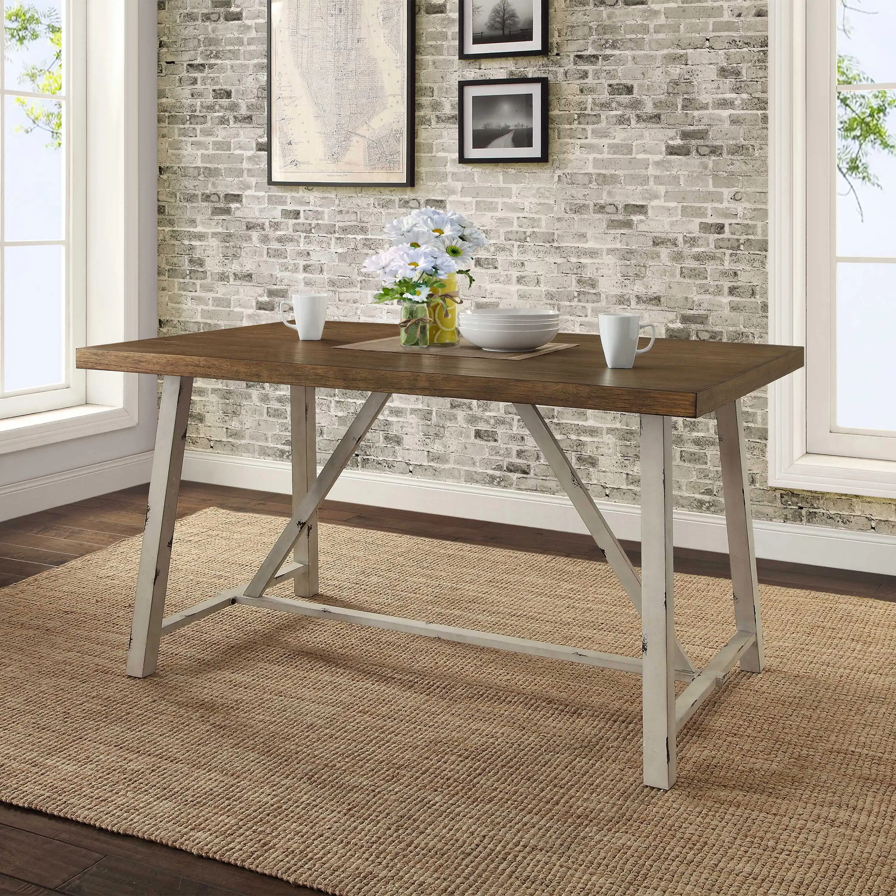 Collin Wood and Metal Dining Table