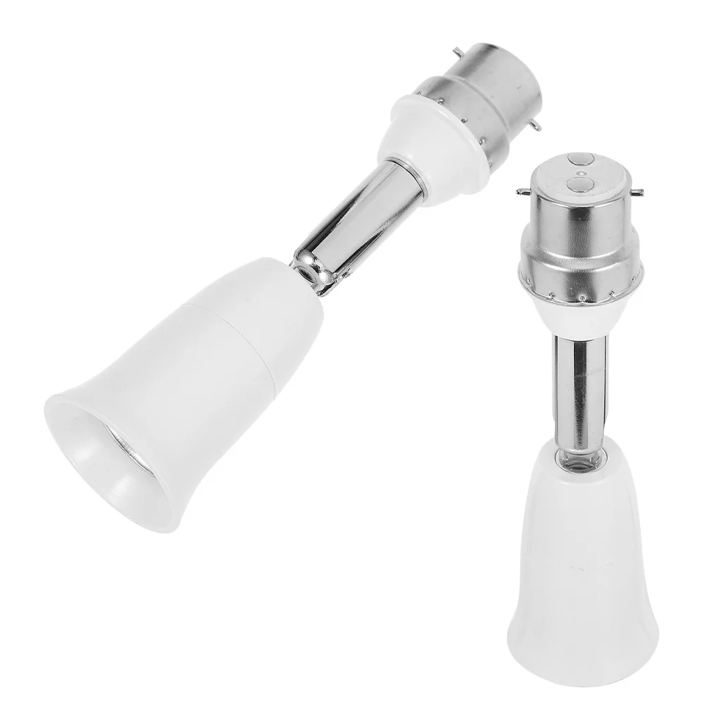 2pcs Adjustable Lamp Socket Extender 4.5 Inch B22 To E27 110V-250V 150W Light Extension Adapter For Lighting Fixture