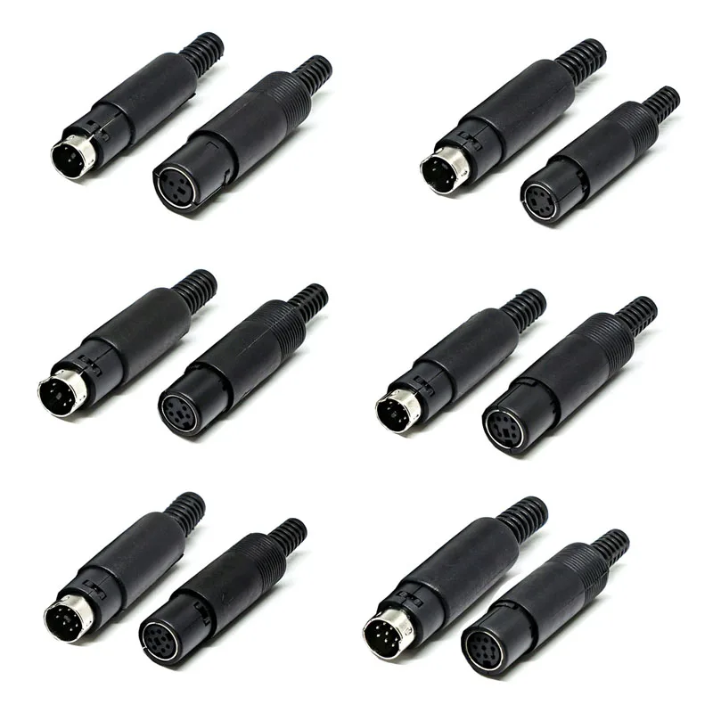 1pcs Mini 3/4/5/6/7/8/9Pins Din Male/Female Plug With Plastic Handle Adapter Soldering Cables DIY Connector ﻿