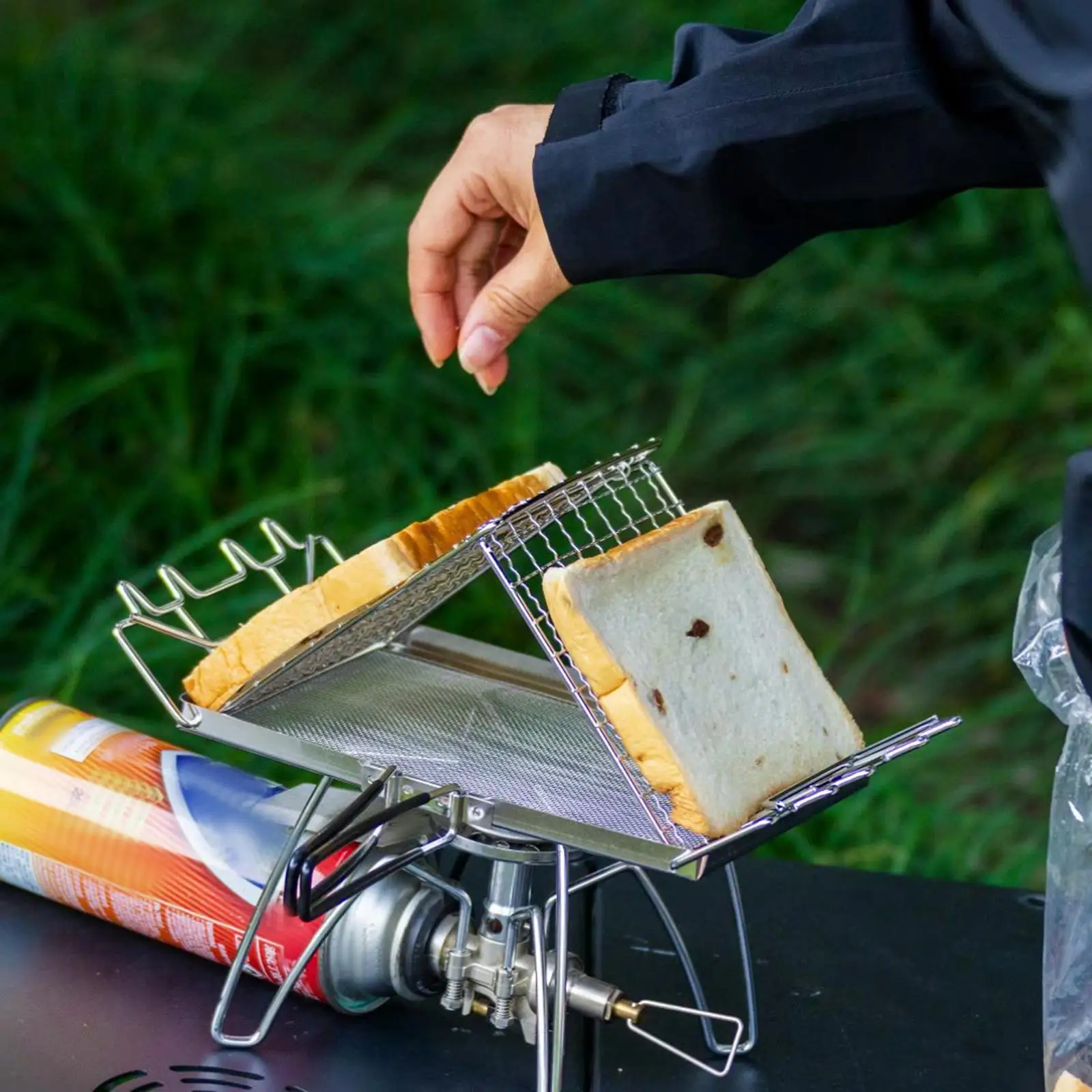 Camp Stove Toaster Folding Bread Toaster 2 Slice for Camping Hiking Party