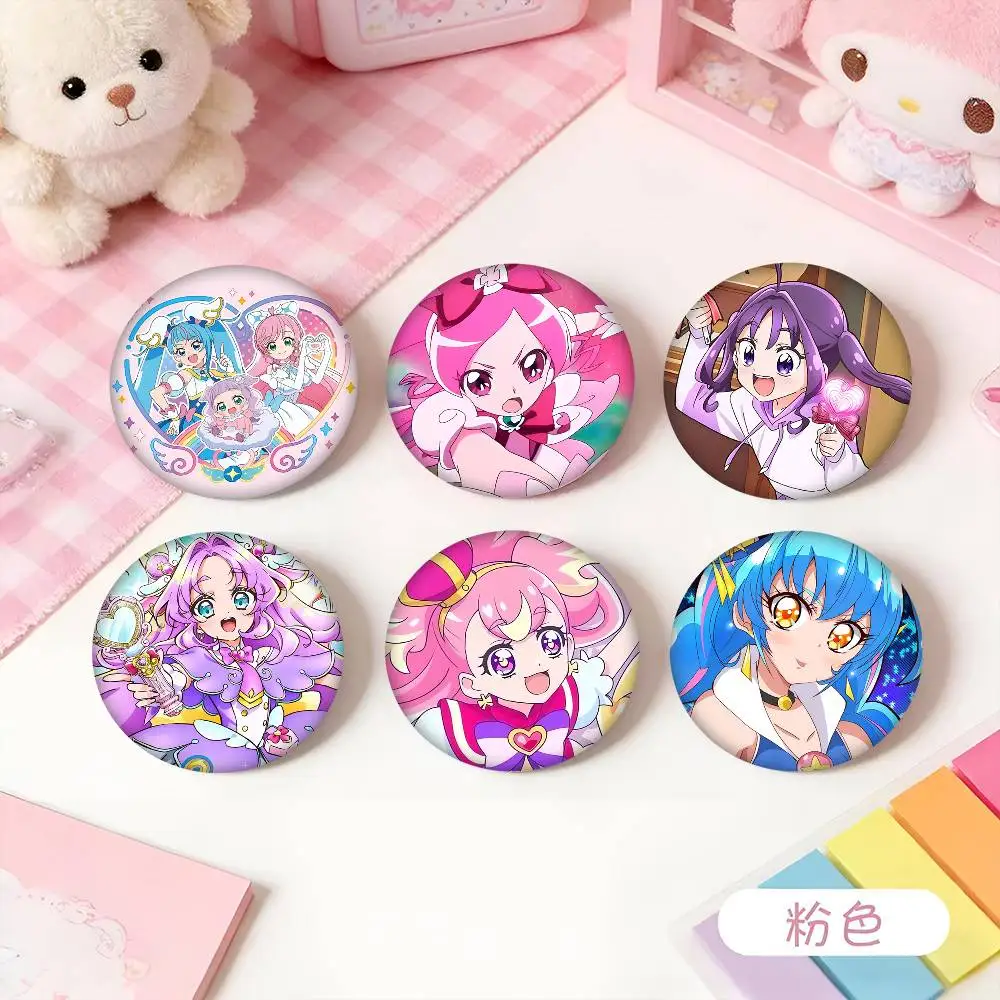1pc Anime Star Detective Precure Cartoon Style Badge Brooches On Backpack Decoration Round Enamel Pins For Accessorys