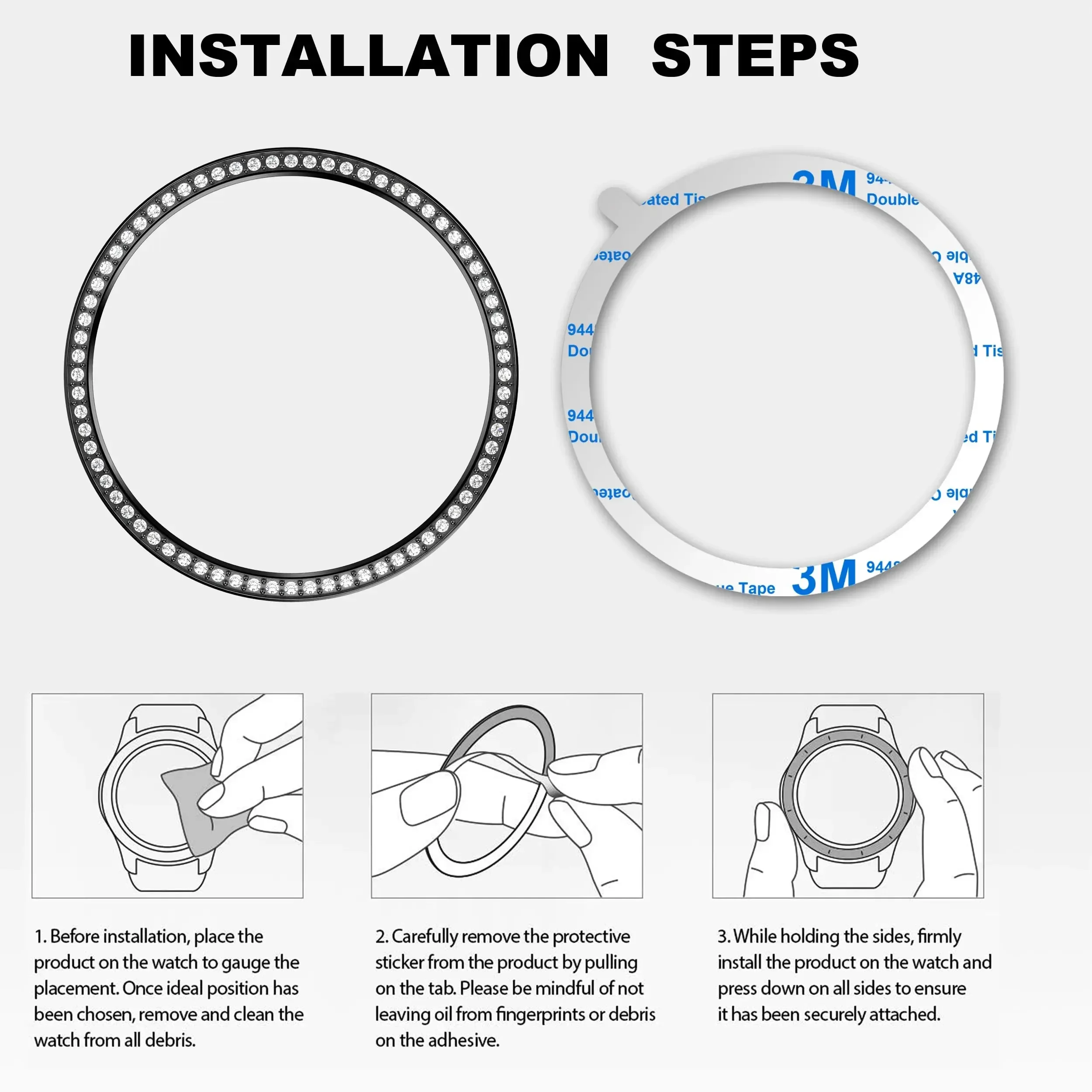 Diamond Ring Bezel for Samsung Galaxy Watch 6 classic 43 47mm Decoration Bezel for Galaxy Watch6 Protector Frame Edge Case Cover