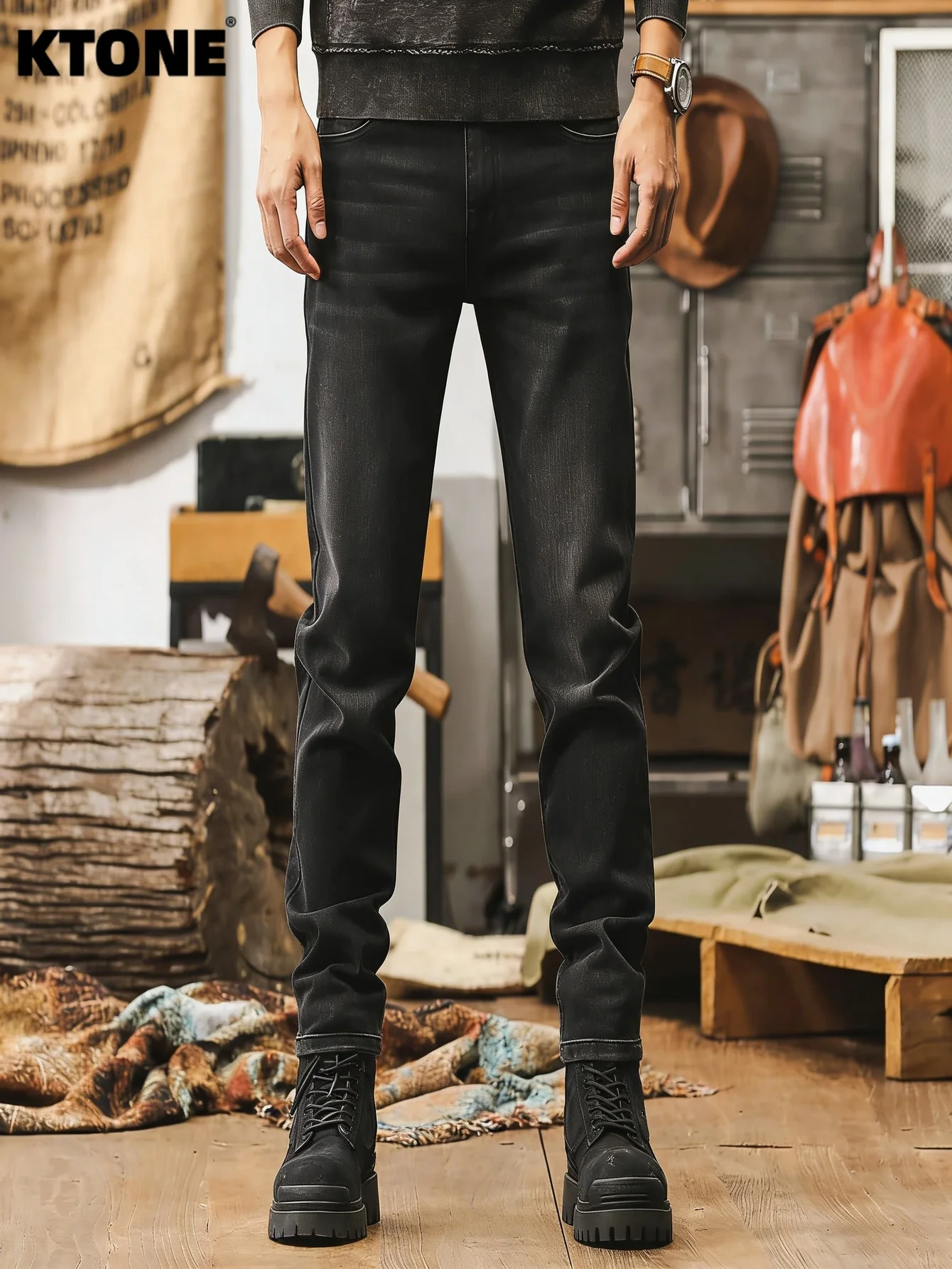 Solid Color Jeans U…