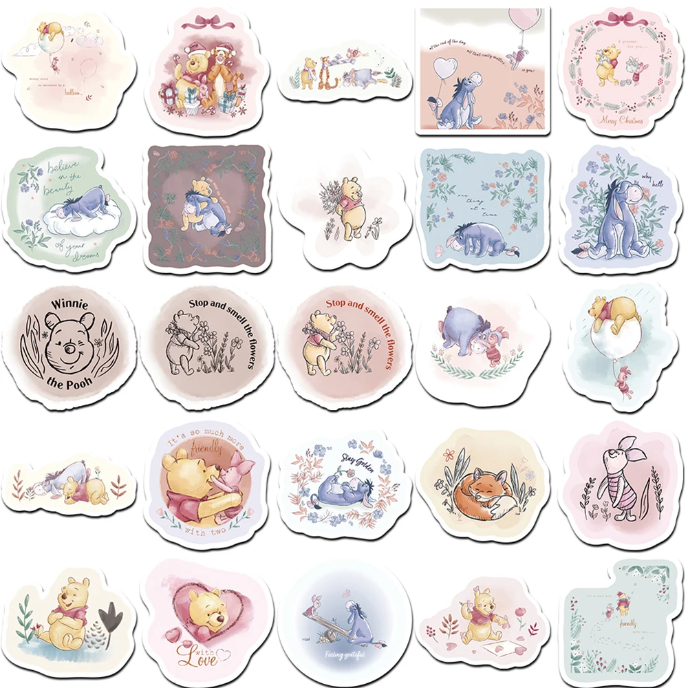 10/30/50 Stück niedliche Cartoon-Disney-Winnie-Puuh-Aufkleber, Kawaii-Anime-Aufkleber, Dekoration, Gitarre, Telefon, Wasserflasche, Aufkleber-Pack – Detail 6