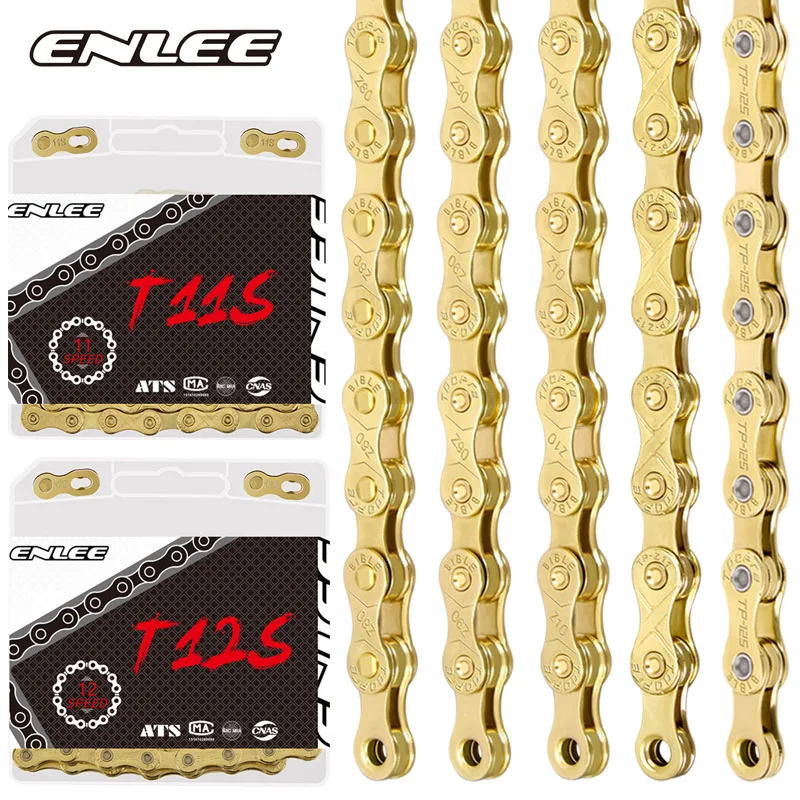 

ENLEE Mountain Bike Road Bike Chain 8 9 10 11 12 Speed Plated Chain Anti-rust Belt Magic Buckle