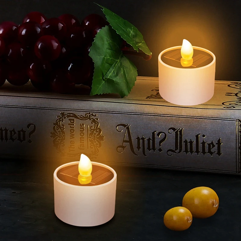 無炎ソーラーキャンドル,6個,LEDライト,耐候性,耐久性,庭,キャンプ用