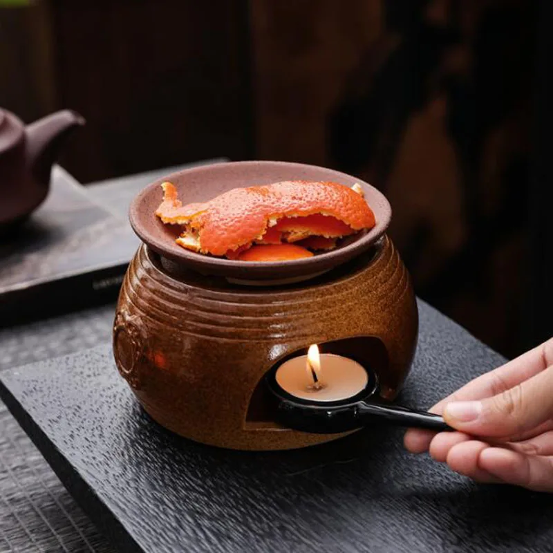 Chinese Style Ceramic Essential Oil Furnace Tea Roaster Candle Holder Tea House Aromatherapy Burner Home Decor