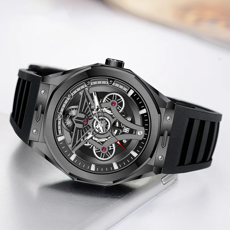 New Fashionable Trendy Men's Watche Luminous Calendar Function Silicone Strap Waterproof Men's Quartz Watch relojes para hombres