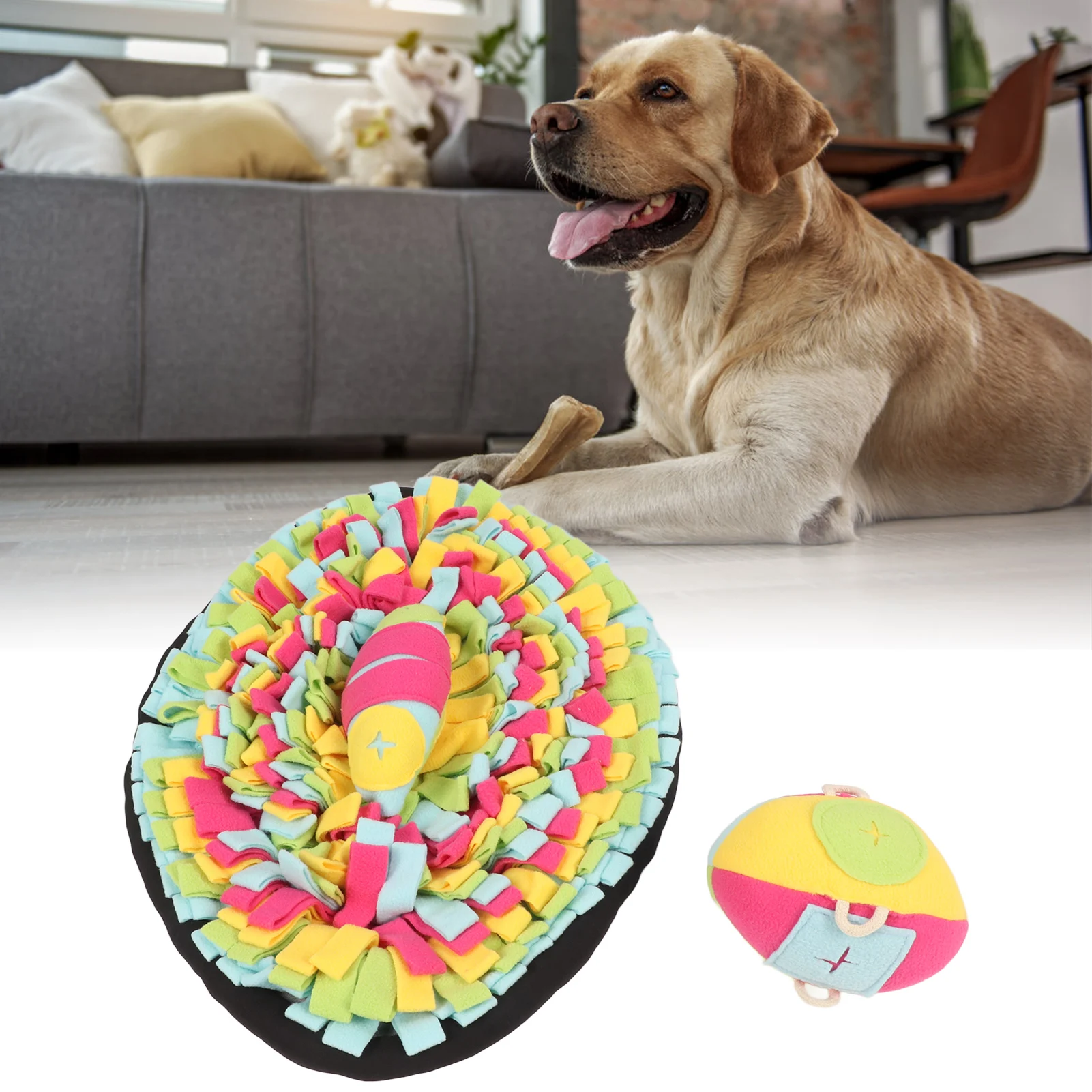 Dogs Sniffing Mat Puzzle Interactive Mental Stimulation Squeaky Sniffing Digging Treat Mat For Dogs Puppies