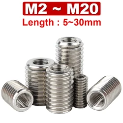 M2 M2.5 M3 M4 M6 M8M10M12M16 M20 304 Stainless Steel Inner and Outer Teeth Nut Thread Conversion Braces Extended Screw Cap Metal