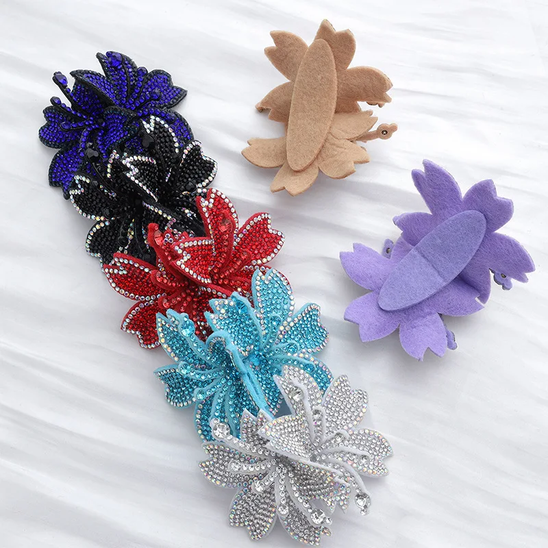 1pcs Colorful Rhinestone Double Butterfly Flower Brooch Women's Outing Travel Clothing  DIY Accessories