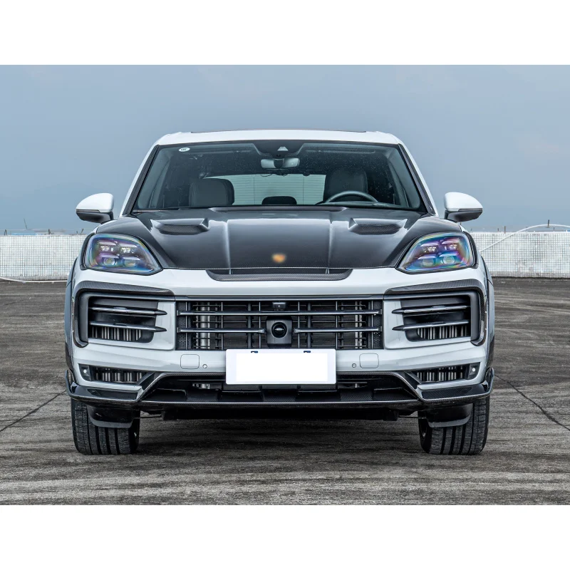 Facelift for Porsche cayenne 2024-2025 9Y0.2 OE version upgraded MSY model Dry Carbon Small Wrap Twill Shiny front bumper