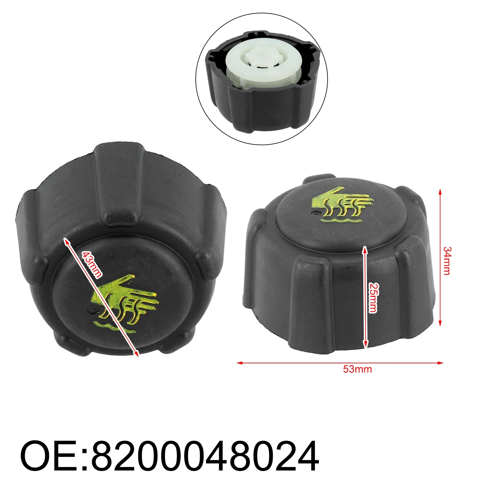 Car Cap 04408066 8200048024 91166192 Black Durable Radiator Cap Water Tank Cap Brand New Car Spare Parts New Style