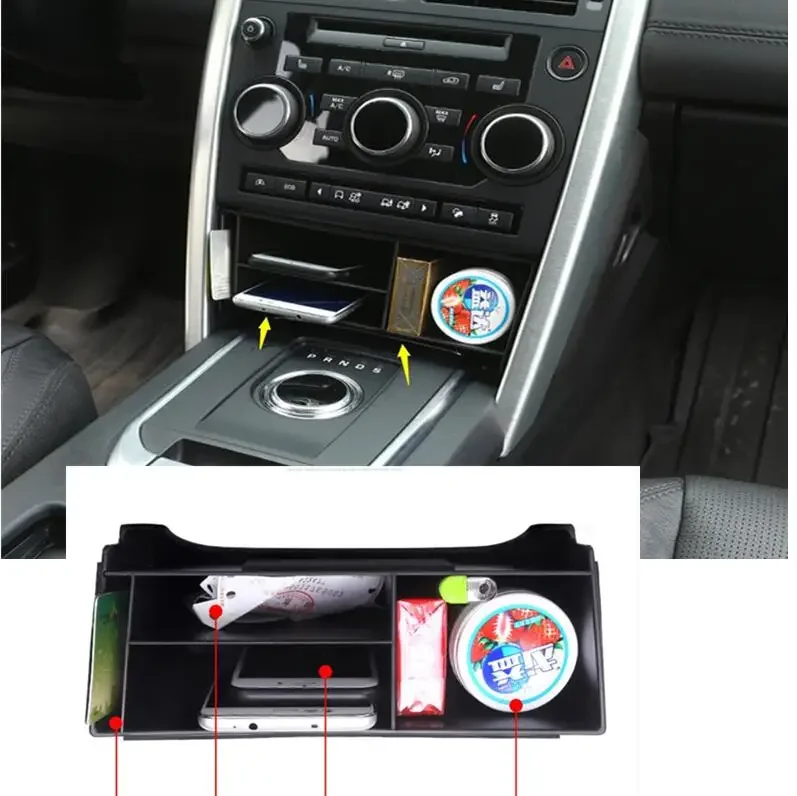 For Land Rover Discovery Sport 2015 2016 2017 Car-Styling Plastic Central Console Multifunction Storage Box Phone Tray Accessory