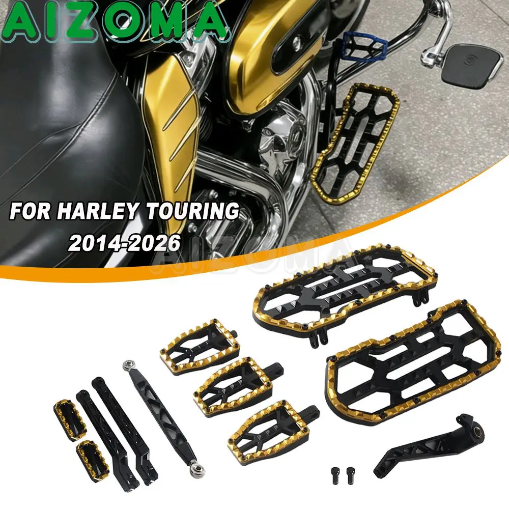 

Motorcycle Floorboards Driver Passenger Footpegs For Harley Street Glide FLHX FLHXS FLHXSE Rear Brake Pedal Arm Lever Assembly