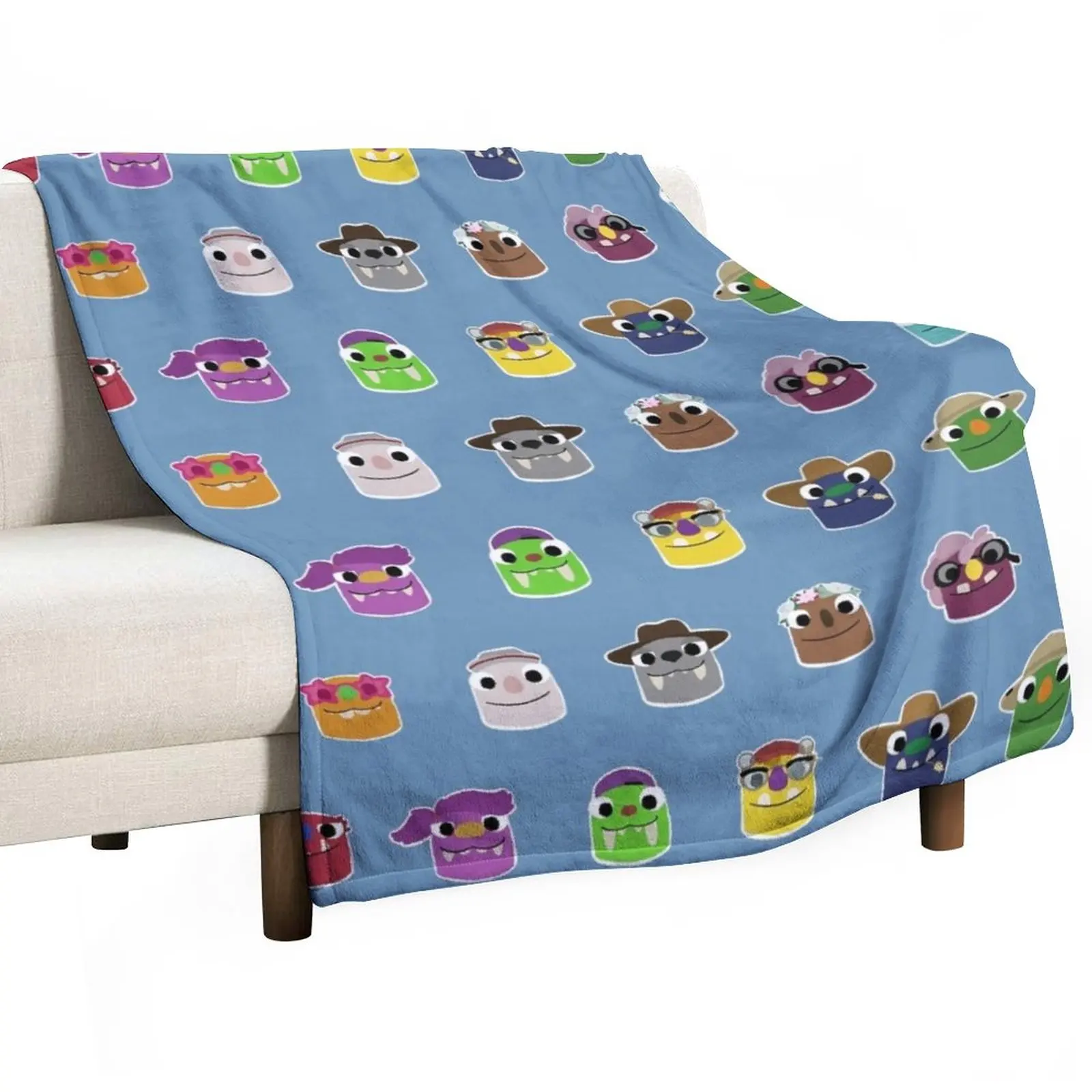 

Bugsnax - All grumpuses Throw Blanket Decorative Sofas manga Vintage fluffy Blankets