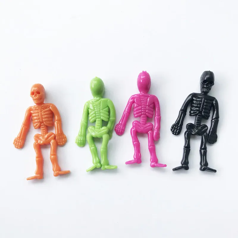 20 Pcs/set Kawaii Funny Anti-stress Human Skeleton Skull Bones Toys Kids Party Favors Scary Toy Kid Halloween Gifts