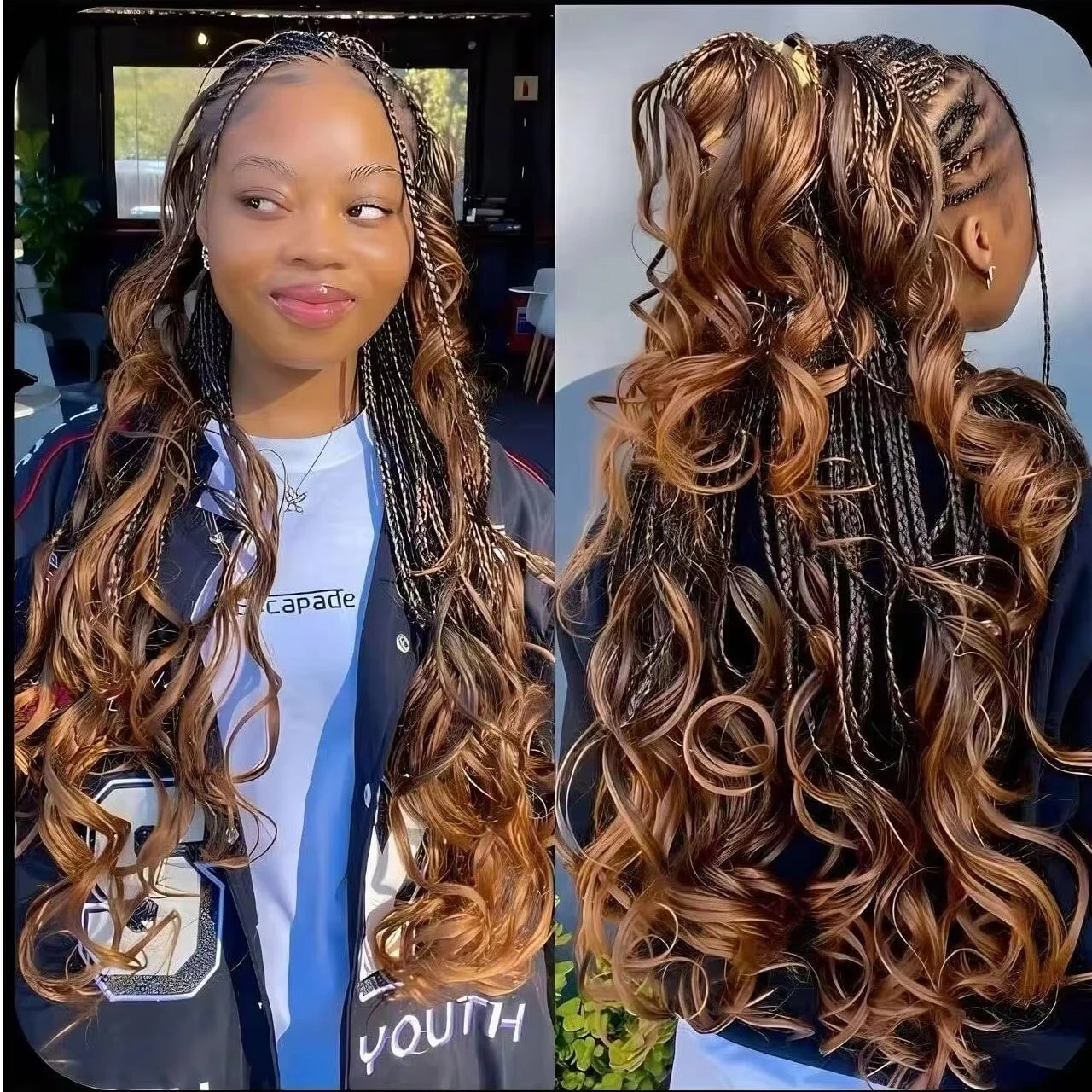 

22-дюймовые французские вьющиеся косы для наращивания волос, синтетические красочные спиральные вьющиеся вязанные крючком косы для волос, высокотемпературные свободные волны