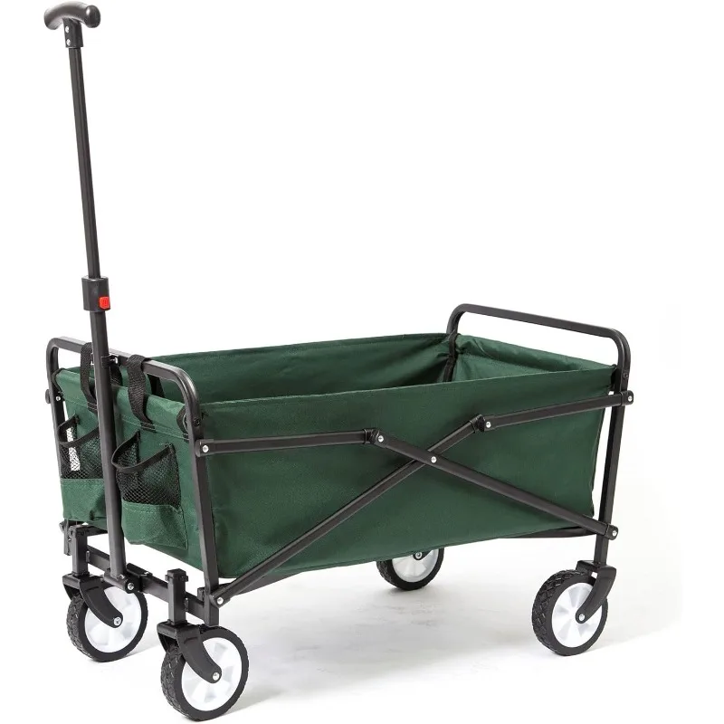 Heavy Duty Compact Folding 150 Pound Capacity Outdoor Utility Cart, Green