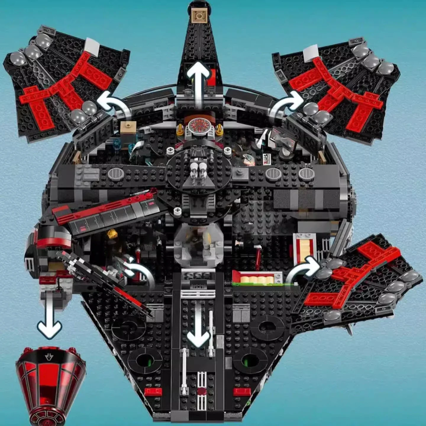 Legolcks جديد 1579 قطعة الصقر الألفية الظلام سفينة الفضاء نموذج اللبنات معركة سلسلة اللعب الكبار الصبي هدية عيد ميلاد