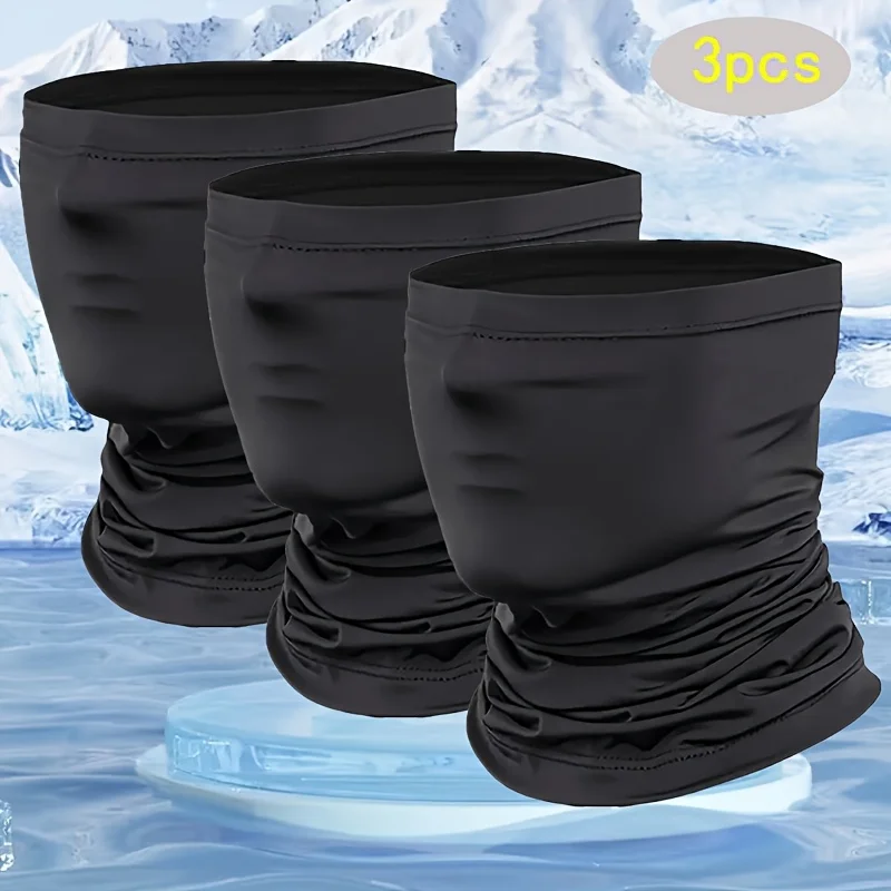 

4/3/2/1pc Unisex Seamless Face Mask, Hat, Scarf, Summer, Breathable, Ice Fiber Fabric Neck Gaiter, Anti-Pilling and Anti-Curling