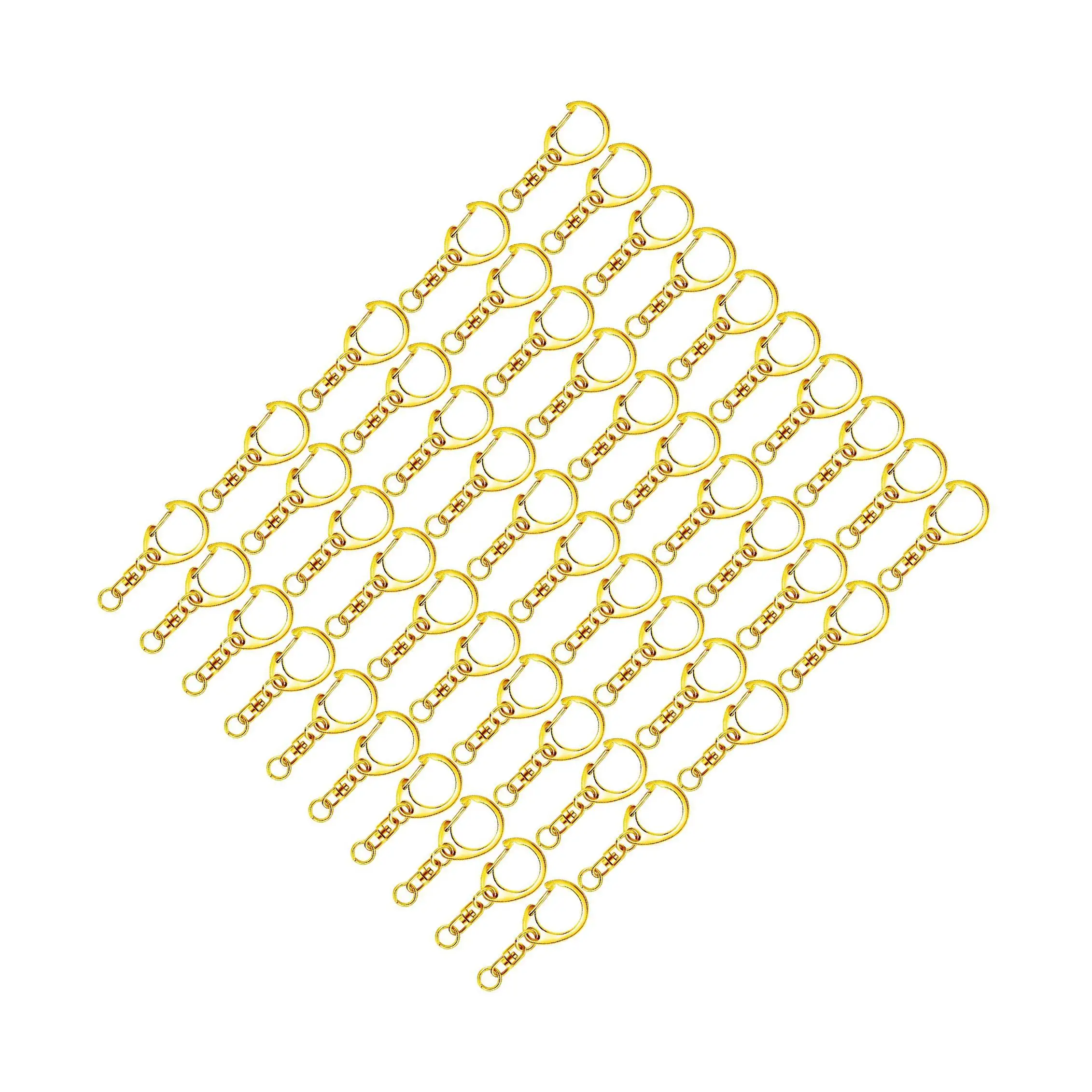 

50x Lobster Clasps Swivel Connector DIY Necklace Craft 44x18x8mm Ring Gold