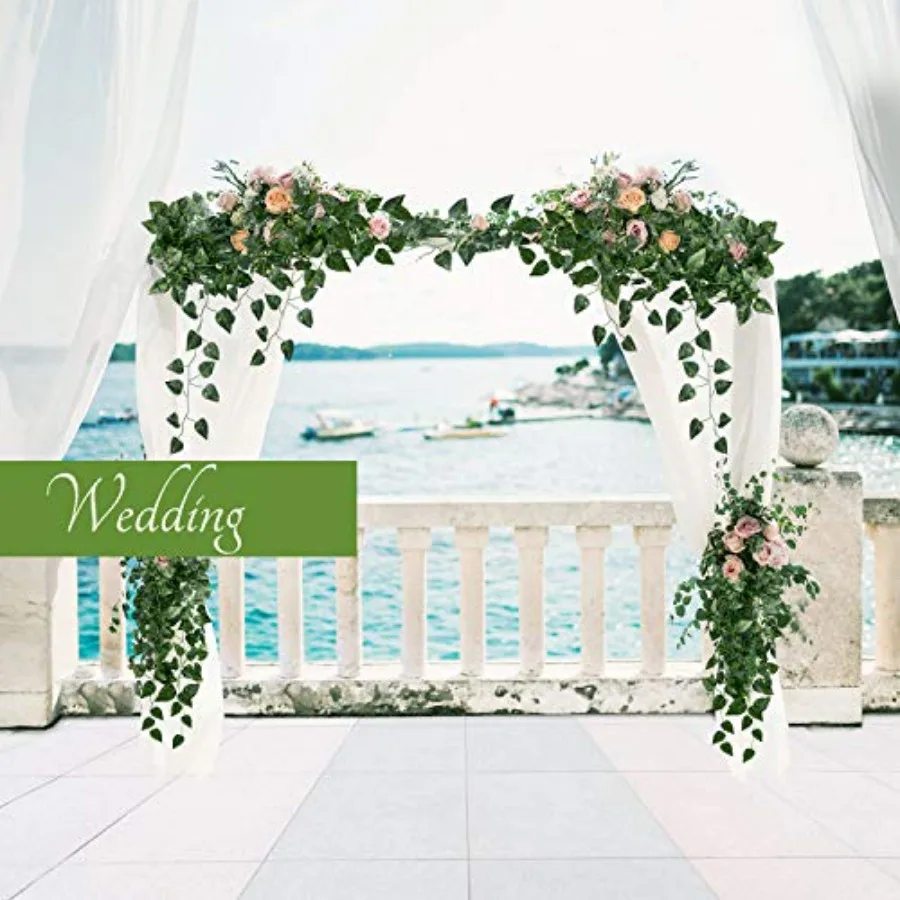 78Ft 12 حزمة الحرير الاصطناعي اللبلاب فاينز أوراق جارلاند النباتات هينغ الزفاف جارلاند أوراق الشجر وهمية الزهور المنزل المطبخ حديقة مكتب