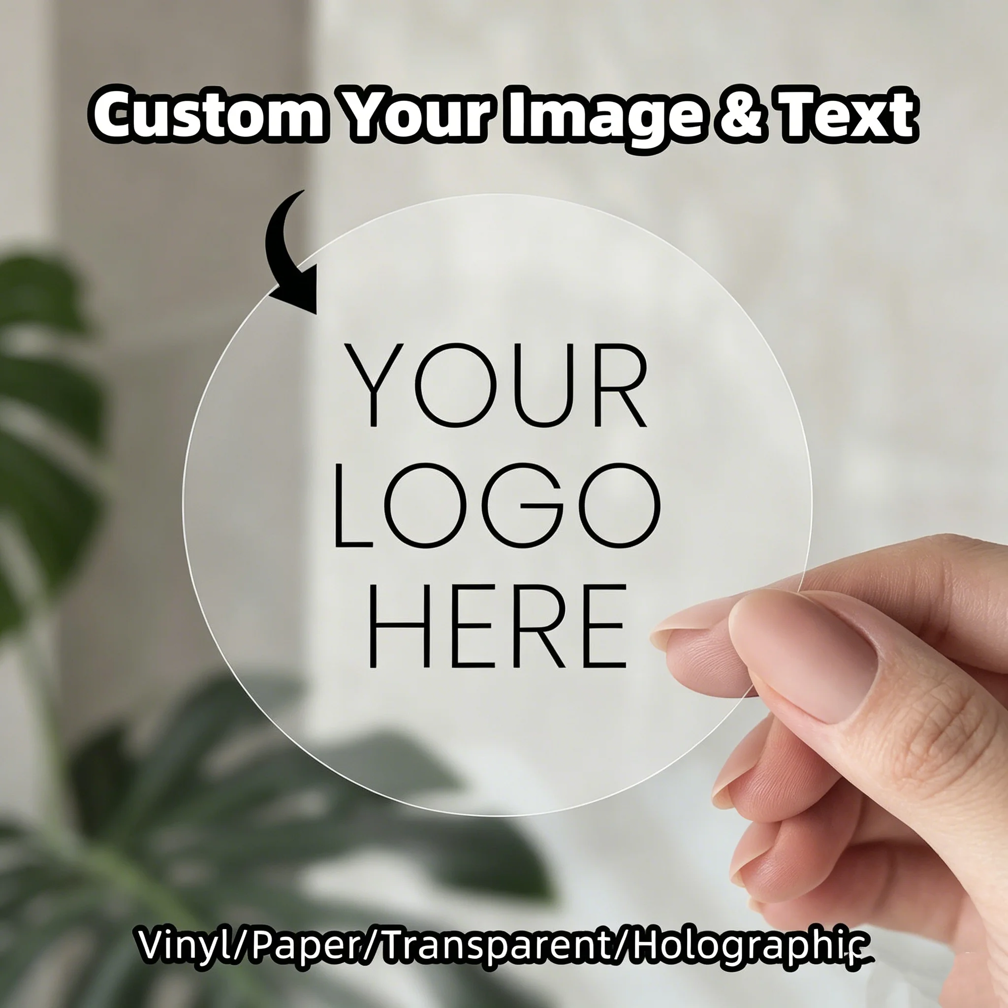 Custom Transparent Stickers Personalized Logo Labels for Small Business Branding Envelopes Crafts