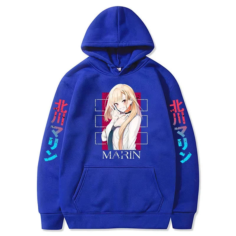 My Dress-Up Darling Anime Pullover Marin Kitagawa Cute Printed Hooded Men Women Trendy Hoodies Prevalent Streetwear Sweatshirt