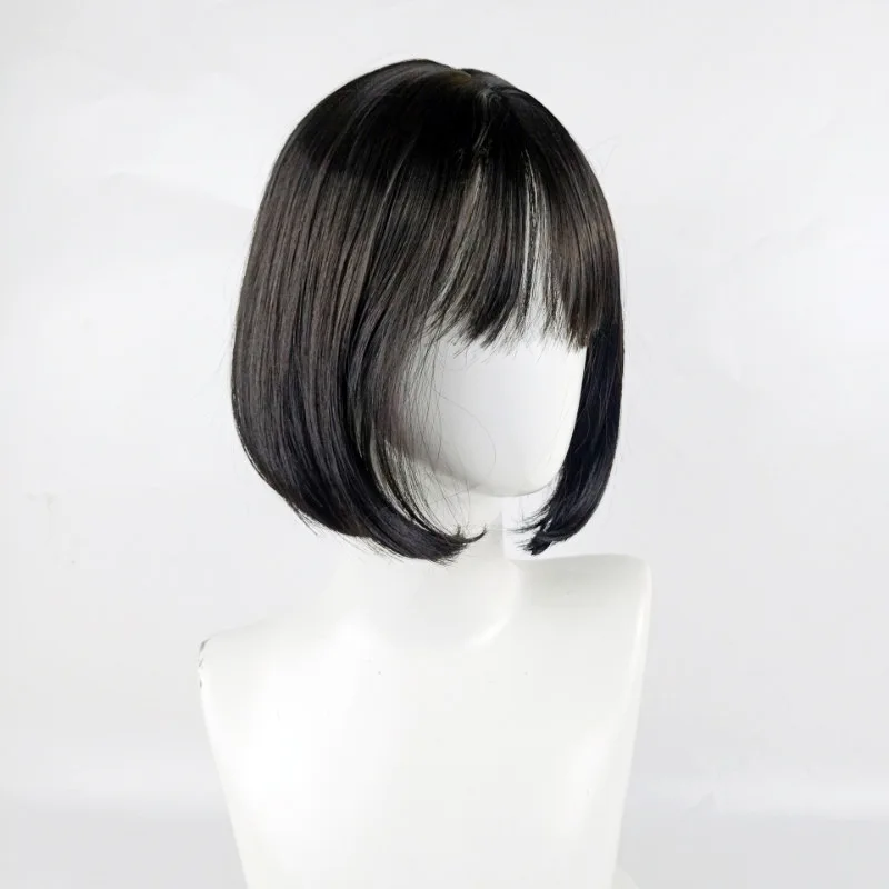 The First Choice For Student Wigs Is Pure Black Design With Short Hair, Creative And Realistic Fiber Hair Texture, Natural