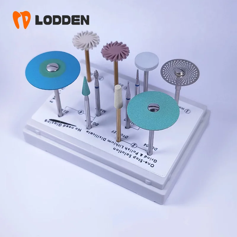 Dental Lithium Disilicate Polishing and Grinding Kit 3L04.2 Mounted Diamond Disc Stones Silicone Polishiers Popular Dental Tools