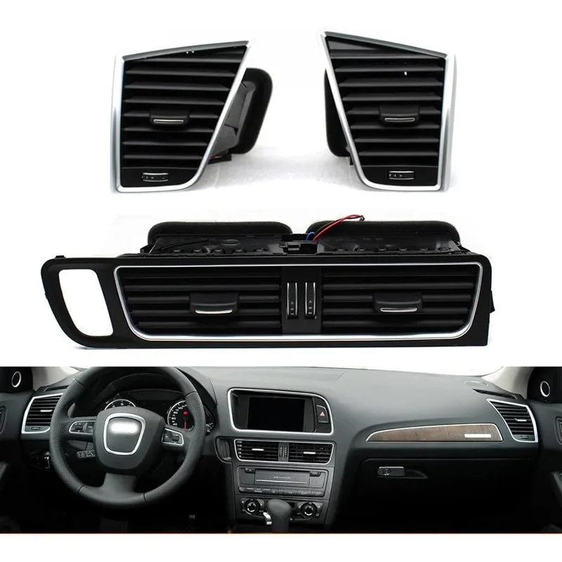 LHD Front Dashboard Air Conditioning Outlet Center Armrest Air Vent Grille Assembly For 2009-2017 Audi Q5 8R1820901 8R1820902