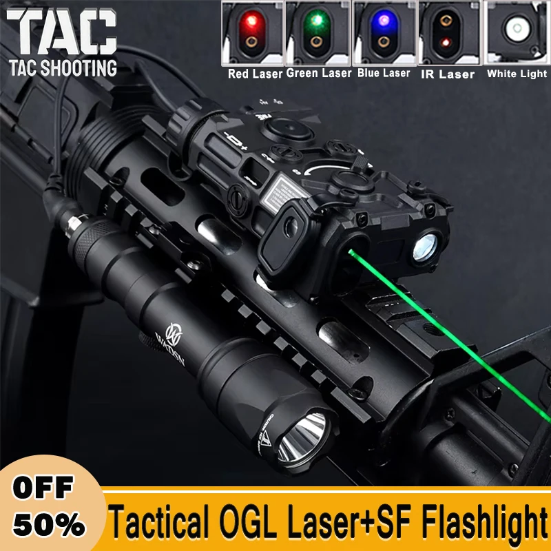 

WADSN Tactical OGL Red Dot Green Blue IR Laser SF M300A M600C Flashlight Strobe LED Light Dual Remote Switch For Hunting Weapon