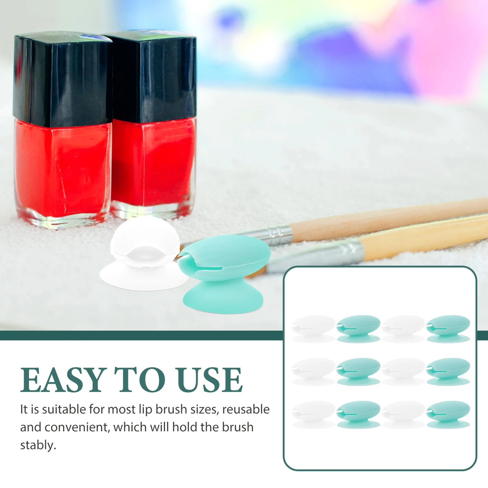 

12pcs Lip Brush Anti Lost Set Safe Durable Silicone Dustproof Cover Caps Travel Small Makeup Brushes Protective Sleeve Easy
