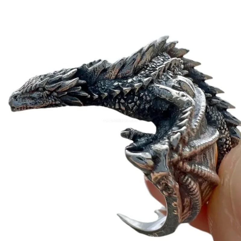 Black Dragon Opening Rings for Women Men Retro Personality Hip Hop Rock Finger Jewelry Dragon Family Accessories طيز بنات صغار