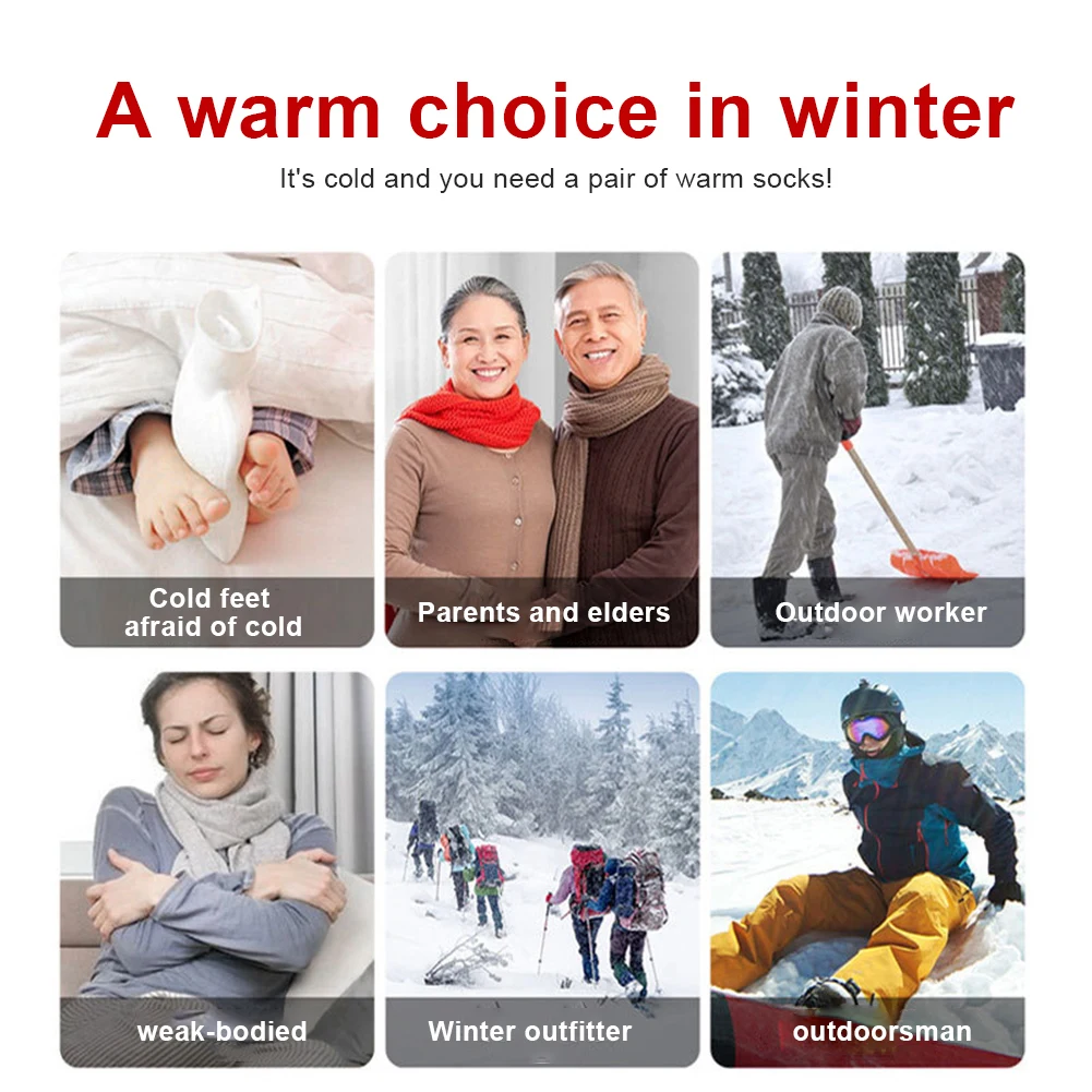 Electric Heated Socks Battery Heated Socks Breathable Rechargeable Skiing Sock Outdoor Sport Socks for Fishing Cycling Hunting