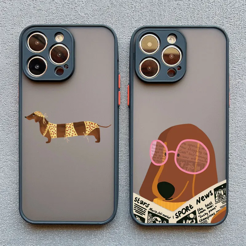 Niedliche Dackel-Bulldoggen-Handyhülle für iPhone 11 12 13 Mini Pro Max 14 15 Pro Max Plus 16 17 Pro Max Cover Cartoon-Hunde Fundas – Detail 13