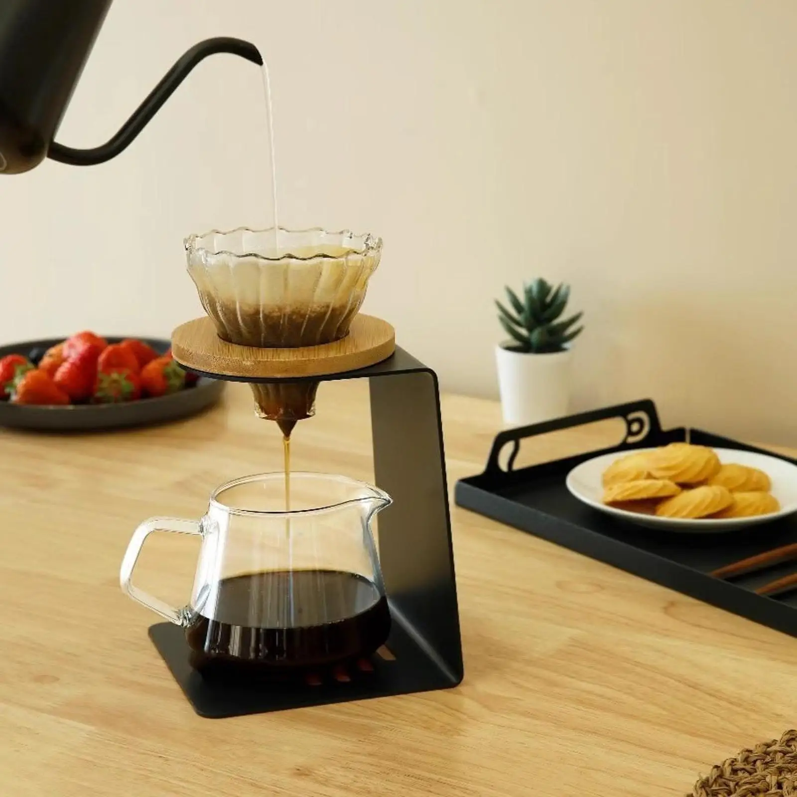pour-over-stand-suporte-de-filtro-facil-de-transportar-prensa-manual-de-ajuste-universal-resistente