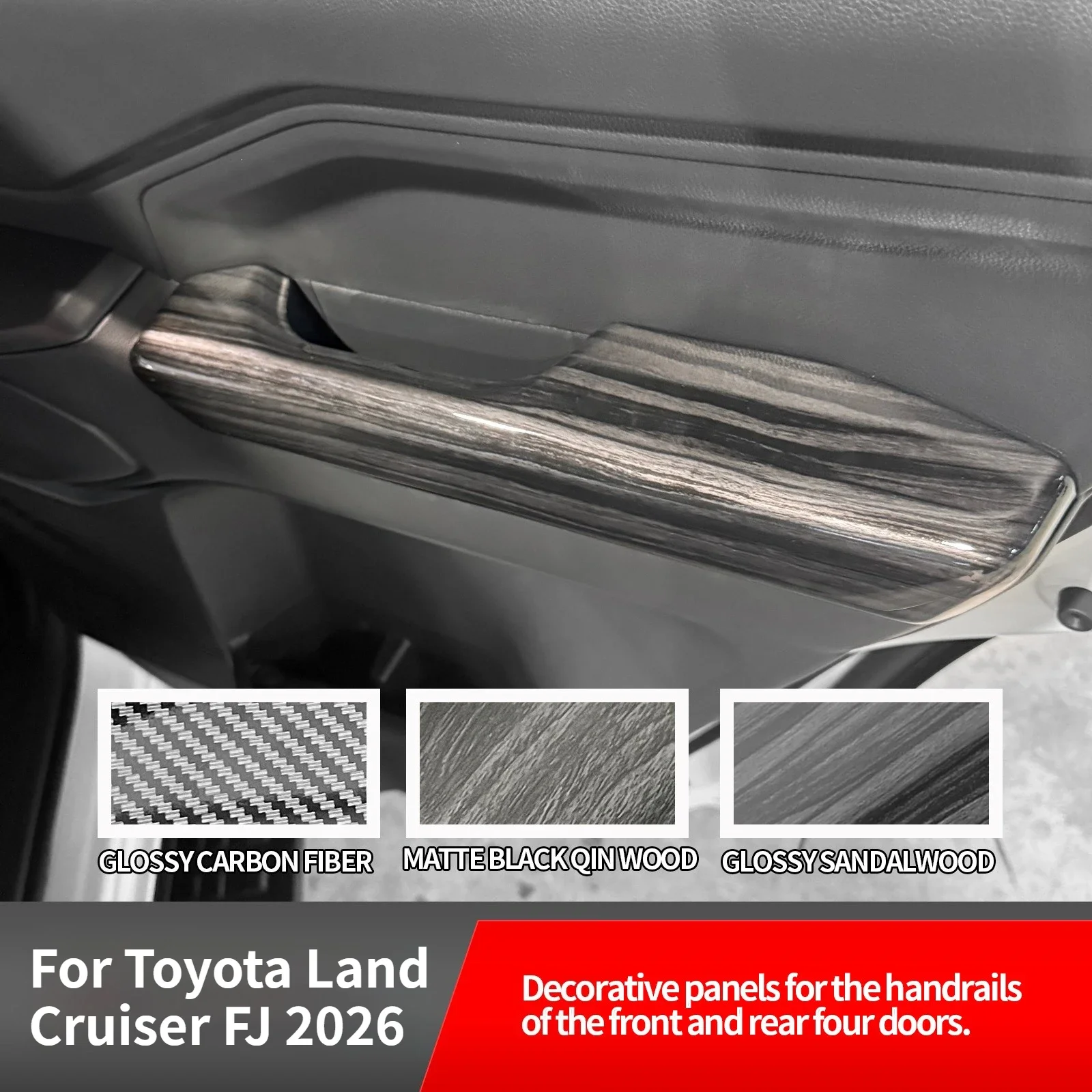 Car Four-door Armrest Decorative Frame Door Handle Trim Cover Interior Styling Modification For Toyota Land Cruiser FJ 2026 detail image 1
