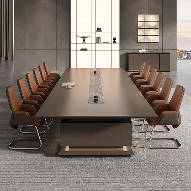 Large conference long table high-end light luxury simple modern conference room tables and chairs atmospheric workbench
