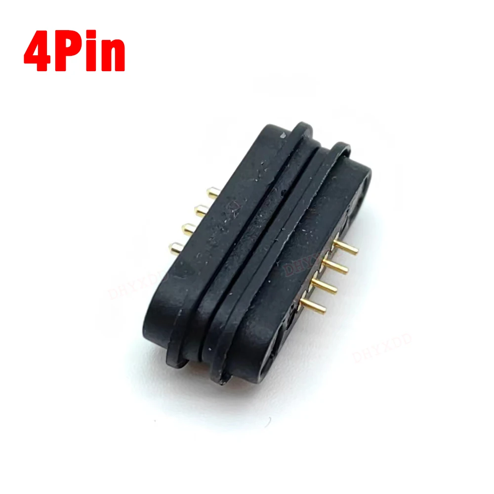 2A12V High Current Waterproof Magnetic Pogo Pin Connector 4P 4Pin Pogopin Male Female 2.8 MM Spring Loaded DC Power Socket