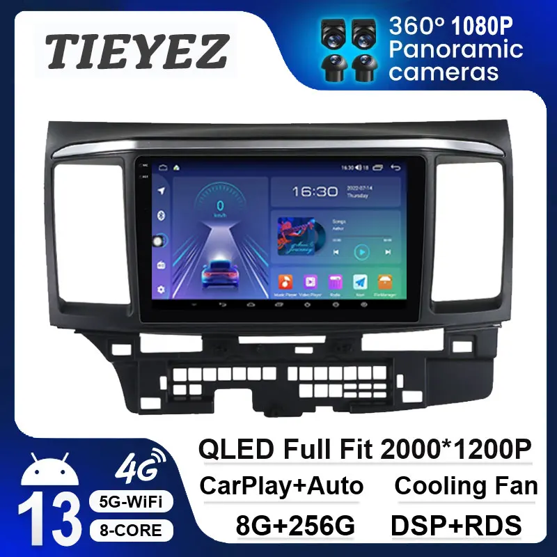 

9Inch Car Radio Stereo Audio GPS Player Carplay Auto Android 13 Screen For MITSUBISHI LANCER 9 10 X 2008 2009 2010 2011 - 2016