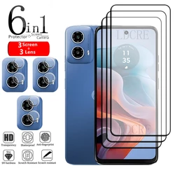 6-in-1 For Motorola Moto G34 Glass For Moto G34 G 34 Tempered Glass Film Full Gover 9H Screen Protector For Moto G34 Lens Glass