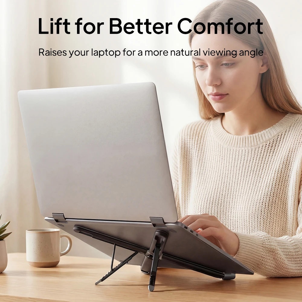 CABLETIME X Foldable Laptop Stand 8 Adjustable Angles Mini Size Anti-Wobble Support for 10 to 17.3 Inch Laptops And Macbooks